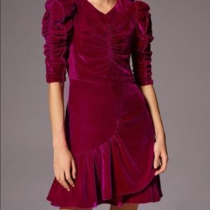 Rebecca Taylor Ruched Velvet Dress